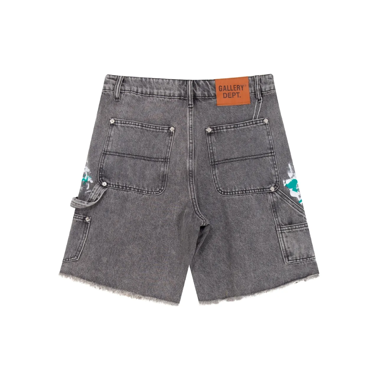 668#Gallery Dept New Splashed Ink Splashed Paint Logging Pants Spliced ​​Cargo Pants Washed Jeans Shorts Beautiful Trendy Five-Fifth Pants Versatile Casual Pants Blue Black Gray Khaki S~XL P250